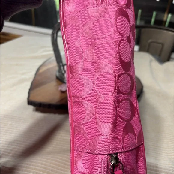 Coach Fuchsia Signature Cosmetic Bag - Picture 4 of 7